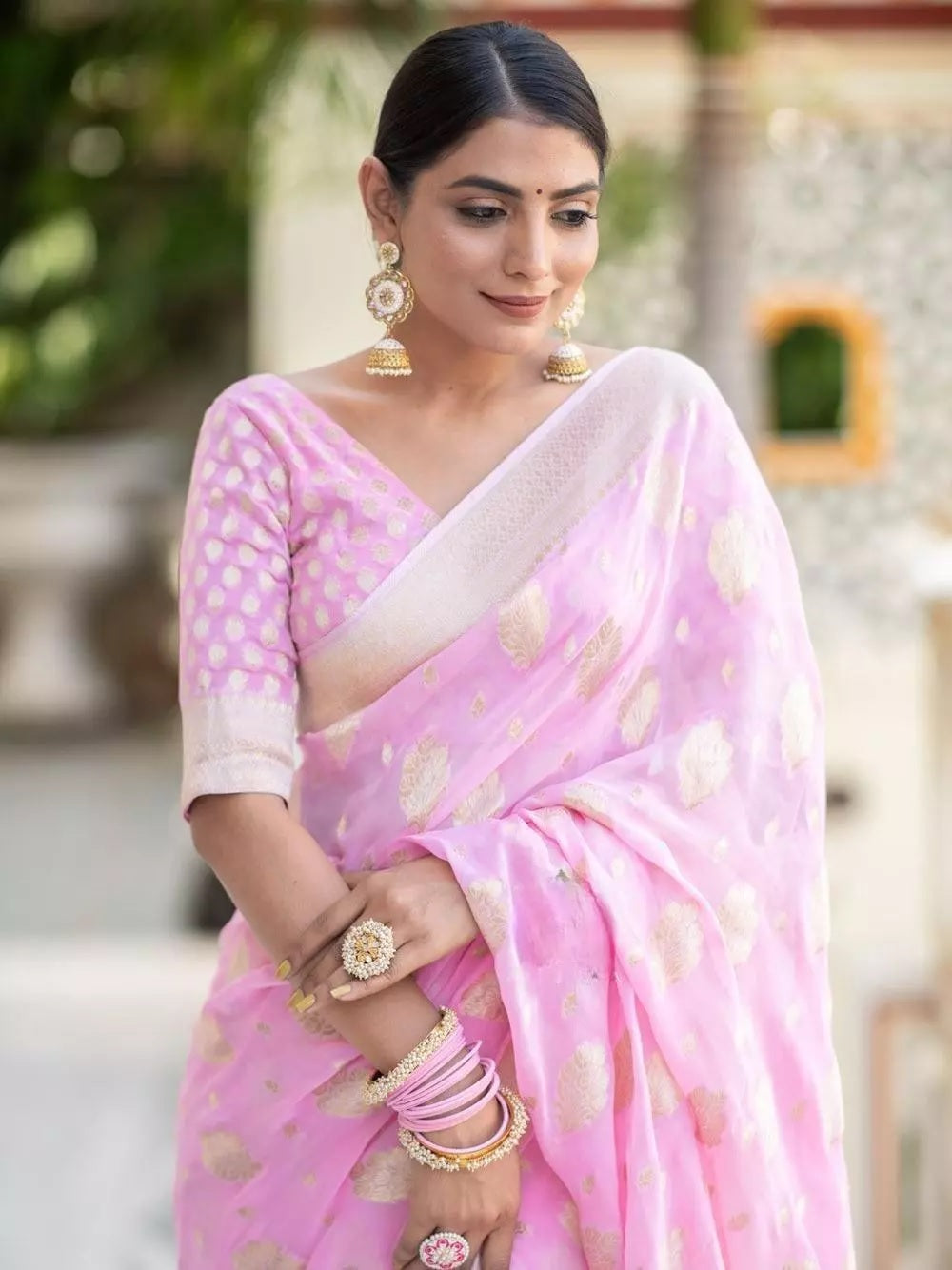 Women's Banarasi Soft Silk Saree With Blouse