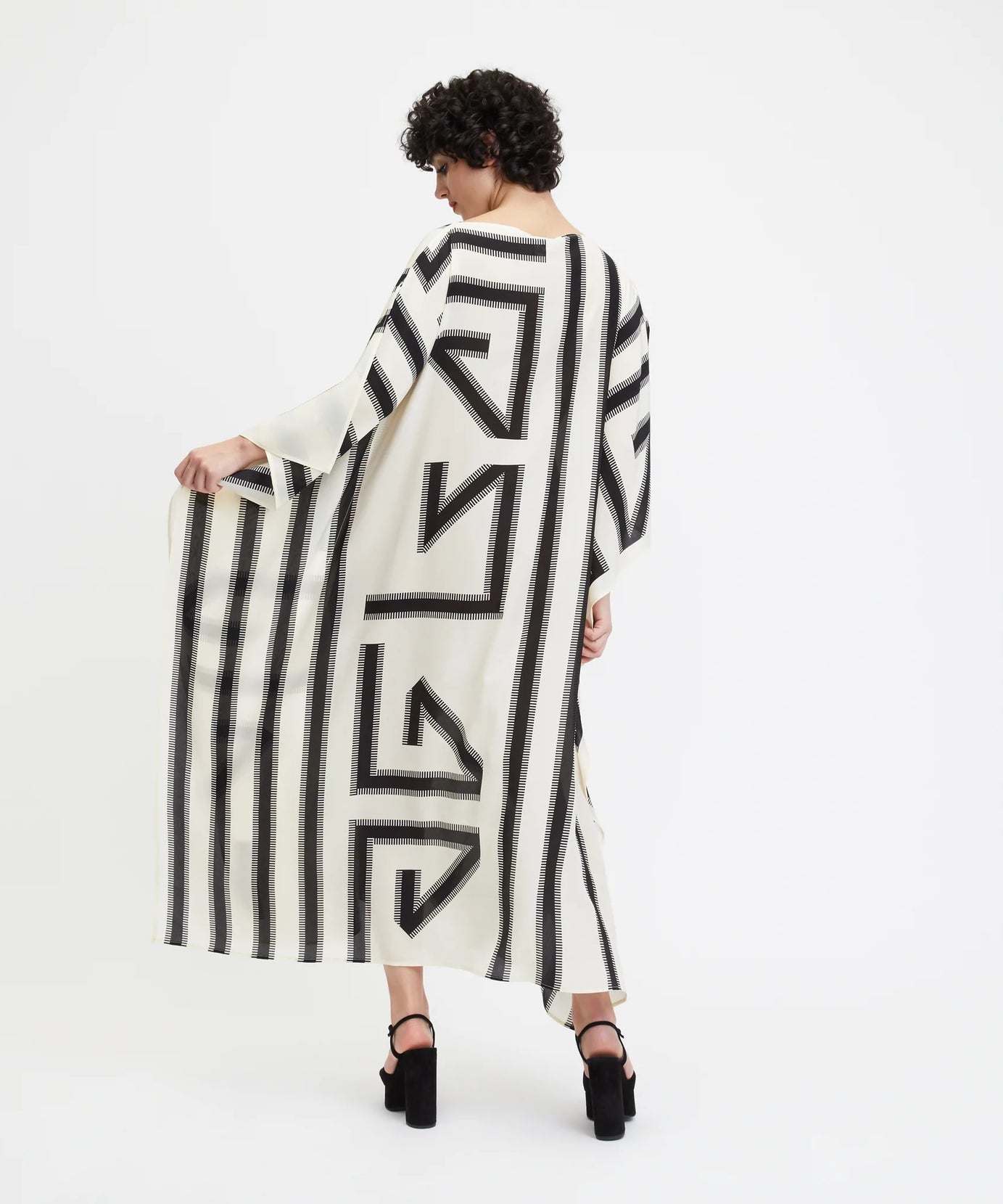 French Moss Silk Kaftan, Luxe Resort & Lounge Wear Caftan For Women's