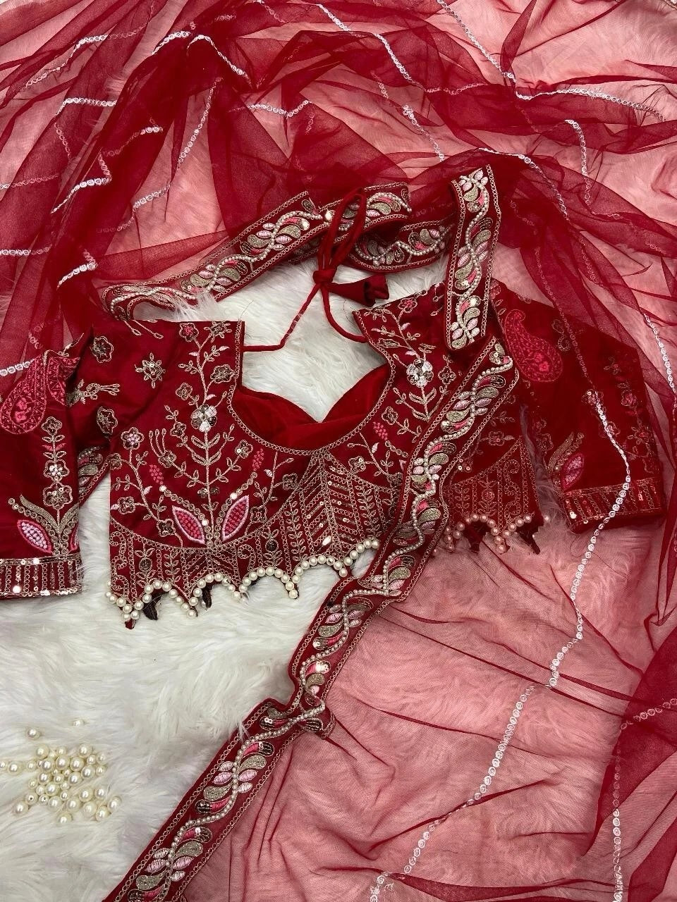 Heavy Soft Net With Embroidery And Sequence Work wedding Party wear Saree And Blouse 11-KK