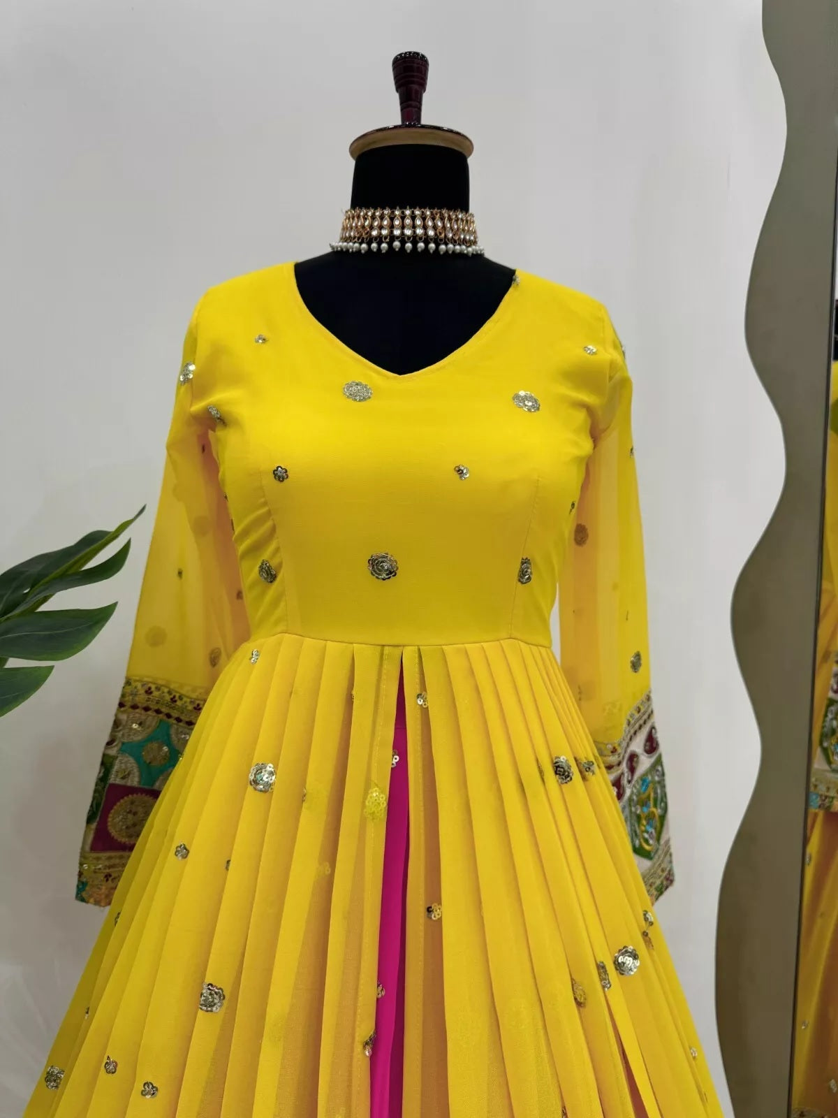 Faux Georgette With Sequence Work Top Lehenga & Dupatta Set