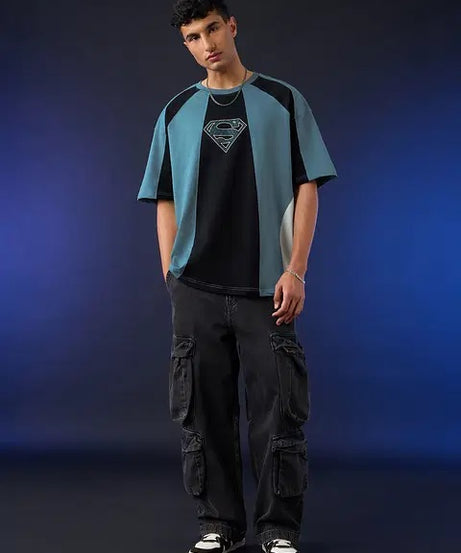 Superman Pixel Logo Oversized T-Shirts