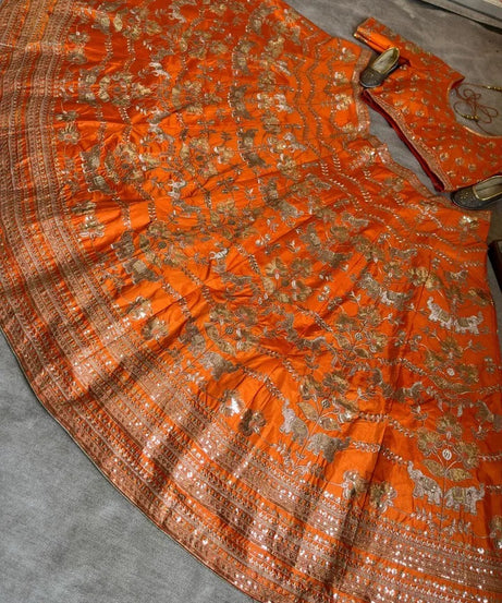 Jalpari Silk With Embroidery Sequence Zari Design Work Lehenga Work