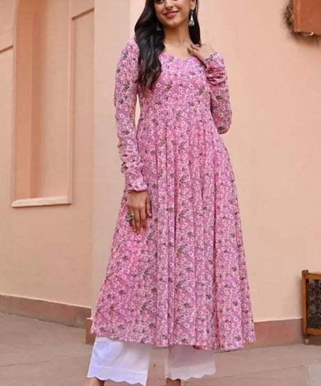 Full Stitched Bollywood Classic Georgette Anarkali Kurti & Top