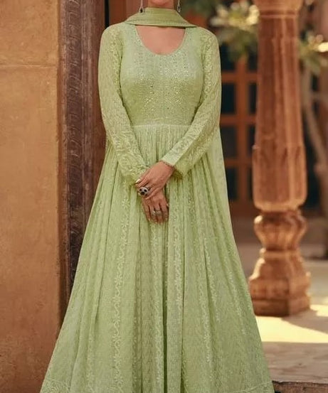 Heavy Faux Georgette New Designer Bollywood Top Bottom & Dupatta