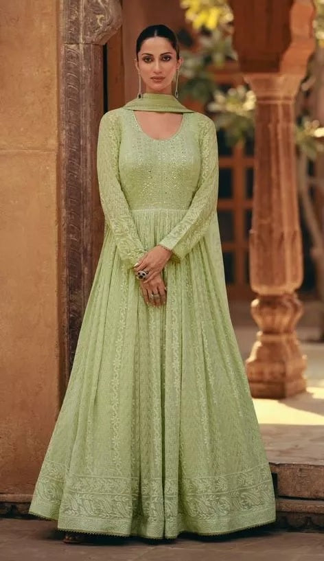Heavy Faux Georgette New Designer Bollywood Top Bottom & Dupatta