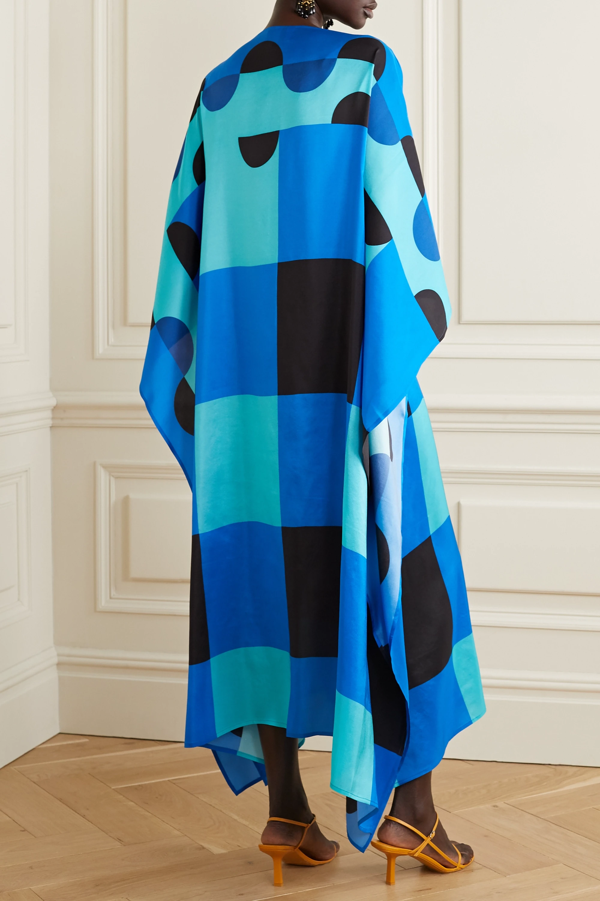 Soft Silk Crepe Kaftan - Luxurious Maxi Dress for Women's