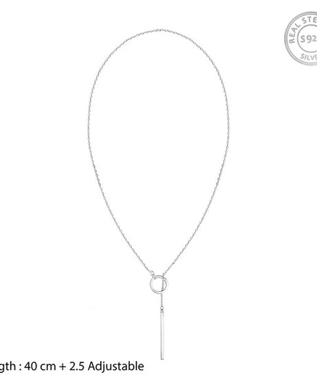 Silver Elegance Over All Pendant With Link Chain