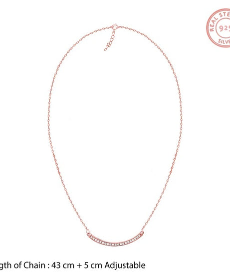 Rose Gold Zircon Arc Necklace