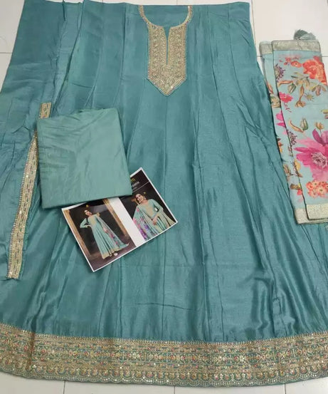 Silk Indian Wedding Pakistani Wear Top Bottom & Dupatta