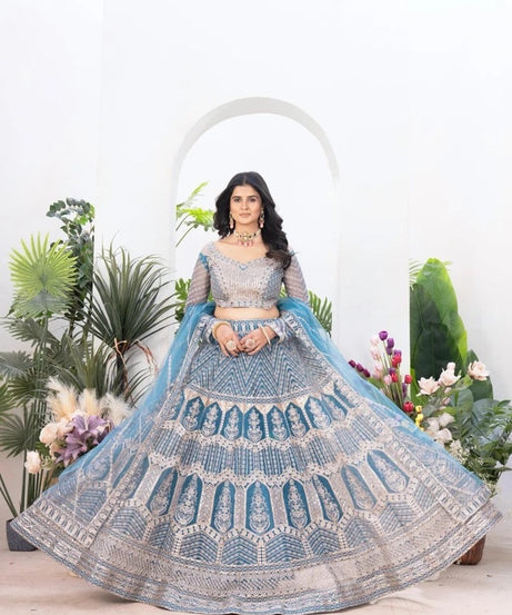 Exclusive Stitched Premium Net Wedding Function  Lehenga Blouse With Dupatta 15-MA