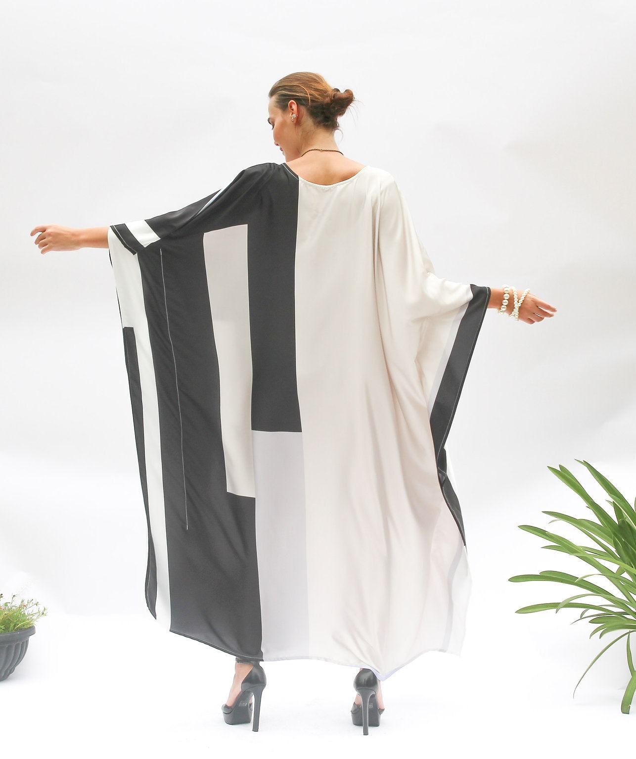 Soft Satin Silk Kaftan - Luxurious Maxi Dress for Women's