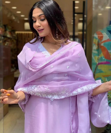 Classic Style Full Stitched Georgette Kurti Bottom With Dupatta
