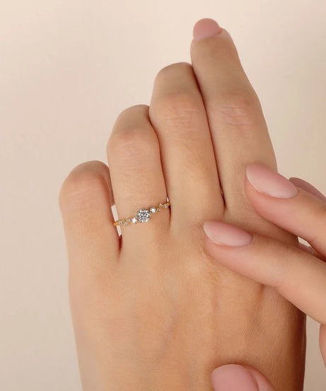 Minimalist Cluster Engagement Ring