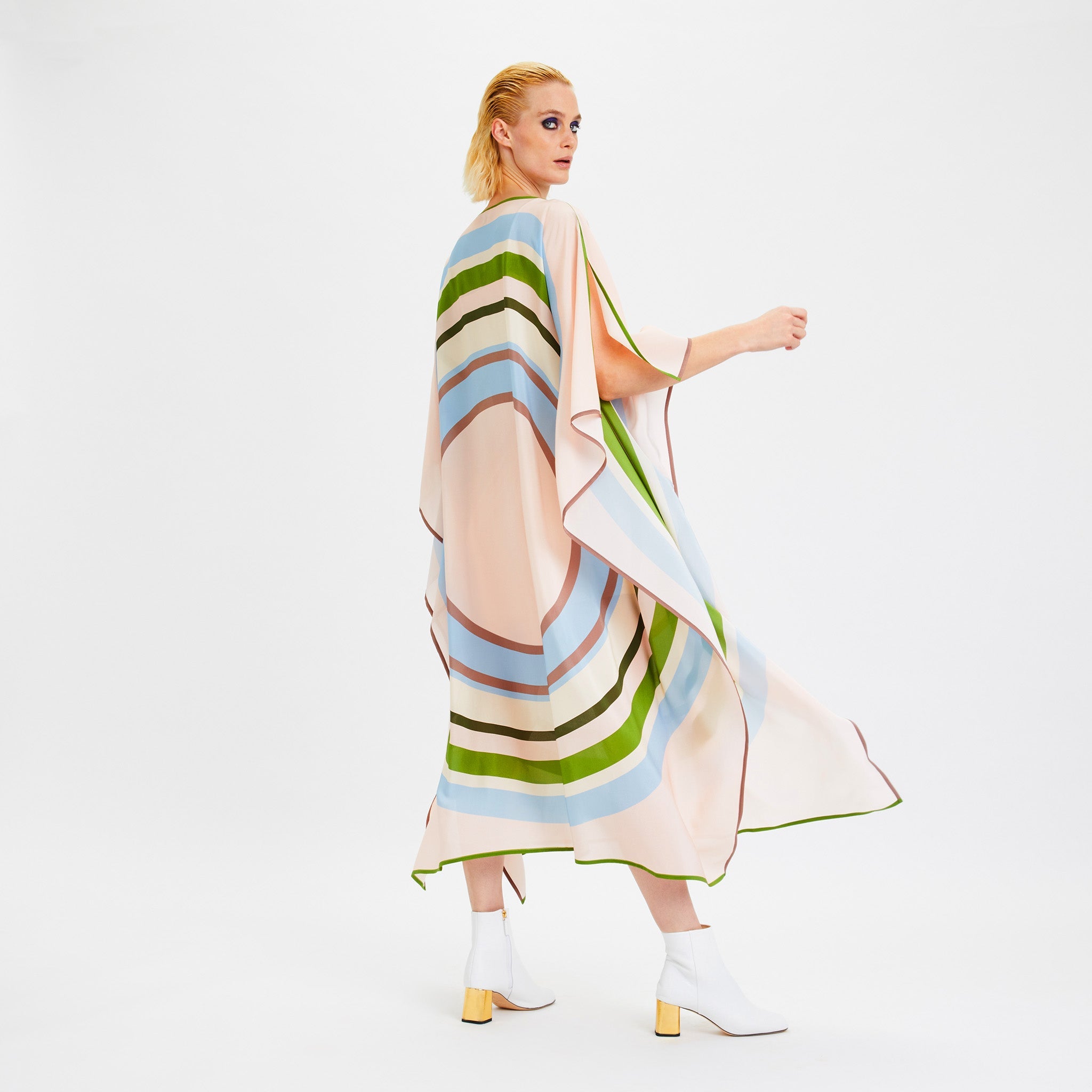 Women's Silk Crepe Kaftan - Flowy and Comfortable Evening Wear Caftan