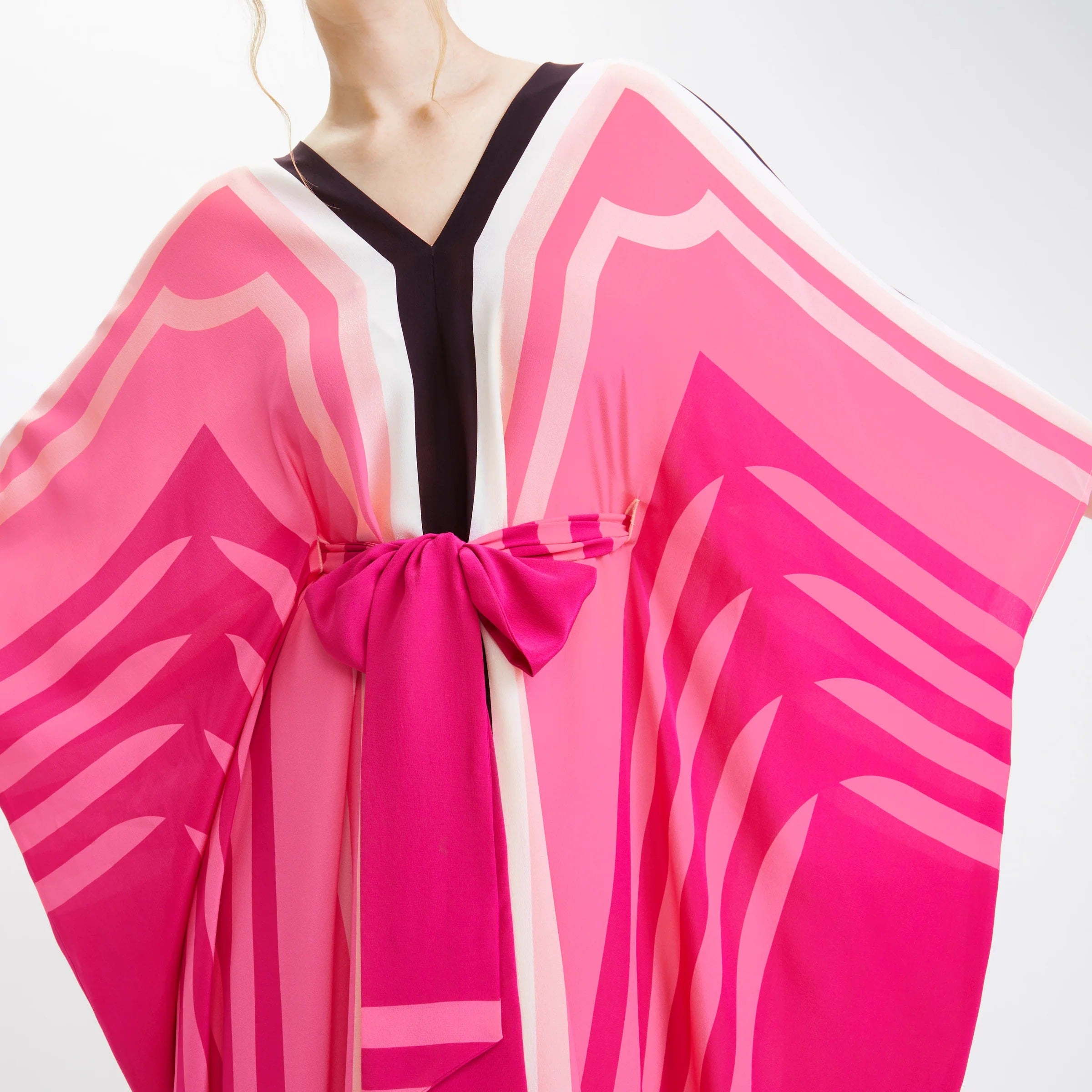 Women's Silk Crepe Kaftan Flowy and Comfortable Evening Wear Caftan