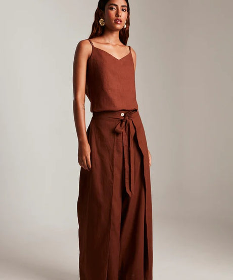 Co-Linen Camisole Top & Wrap Pants