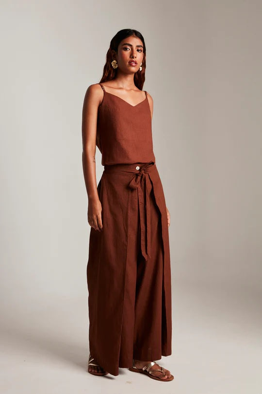 Co-Linen Camisole Top & Wrap Pants