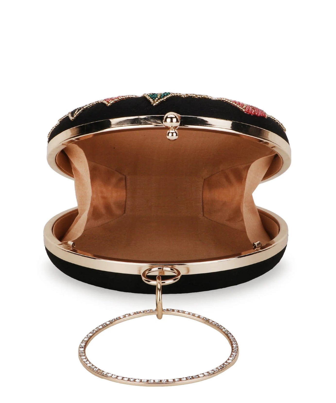Gala Floral Emroidered Faux Silk Clutch
