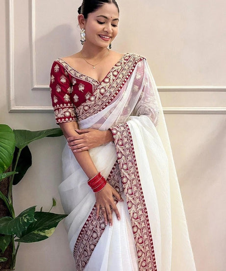 Banarasi Crush Saree, Jari Weave Crush With Sequence Work Sari & Blouse