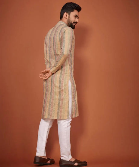 Lining Sequence Work Men's Kurta Pajama Set