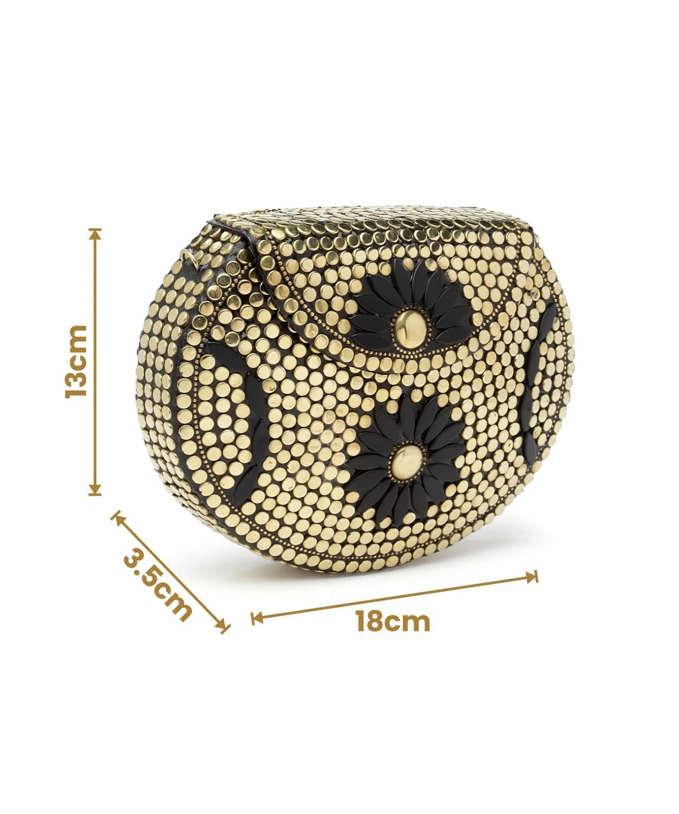 Mosaic Embellished Metal Clutch