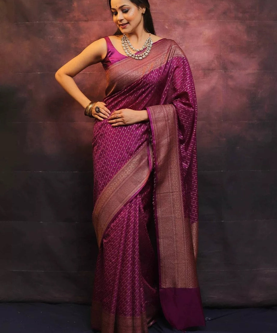 Bollywood Ethnic Banarasi Soft Silk Saree & Blouse