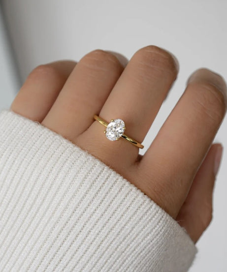 Cubic Zirconia Oval Cut Ring