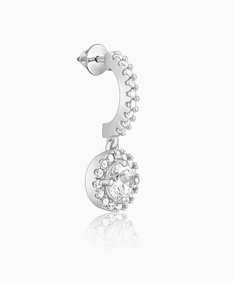 Silver Zircon Drizzle Drop Earrings
