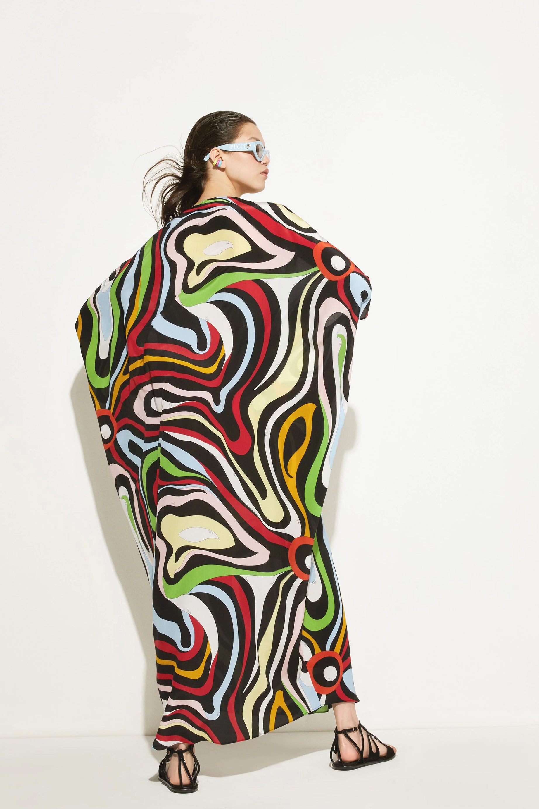 Soft Silk Crepe Kaftan - Luxurious Flowing Dress for Women's