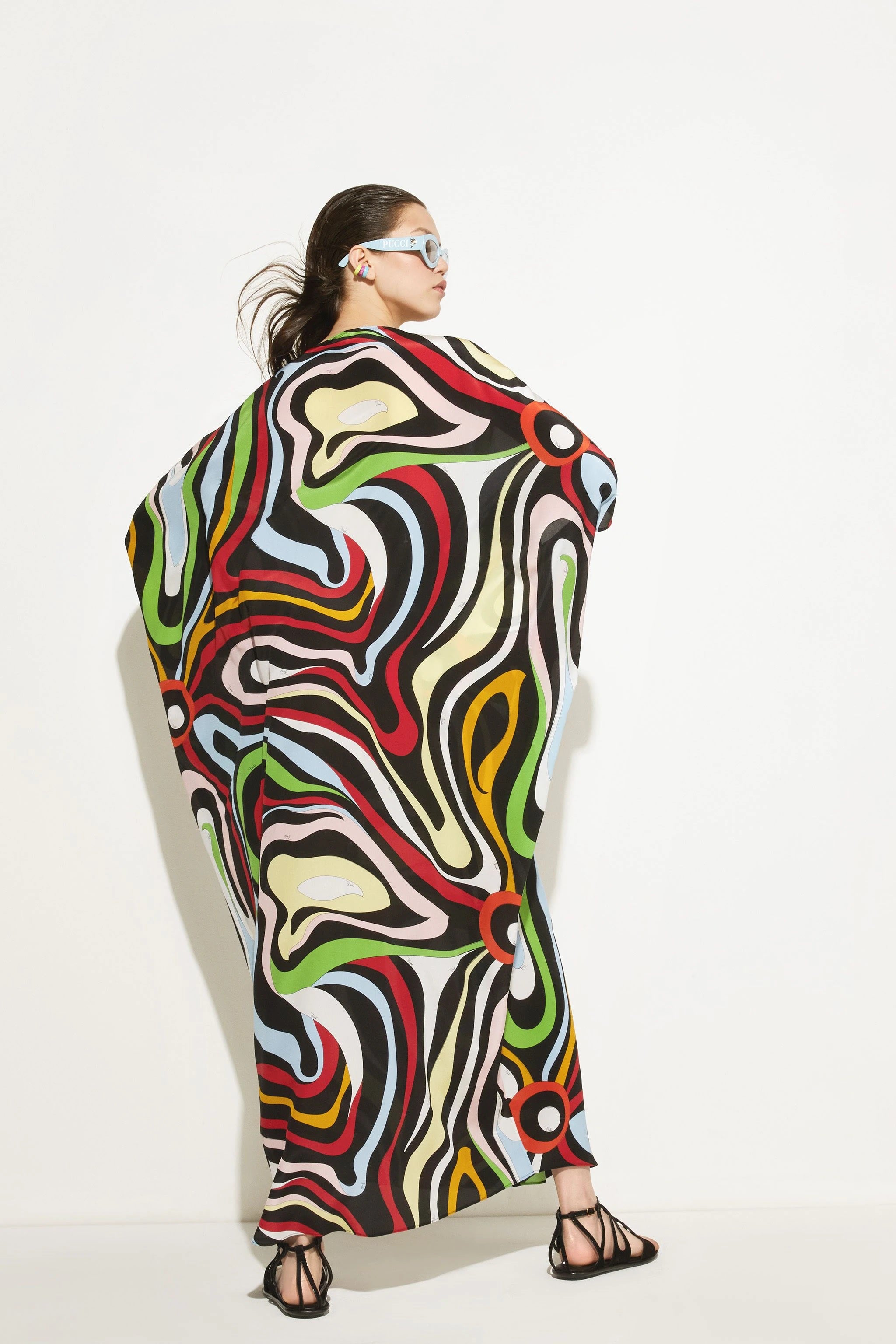 Soft Silk Crepe Kaftan - Luxurious Flowing Dress for Women's