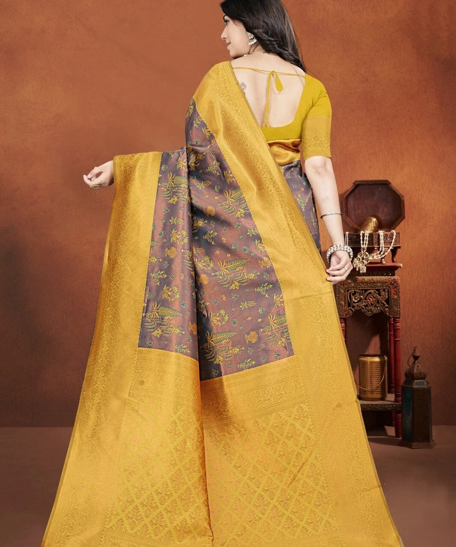 Premium Pure Zari Silk Beautiful Traditional Saree With Blouse