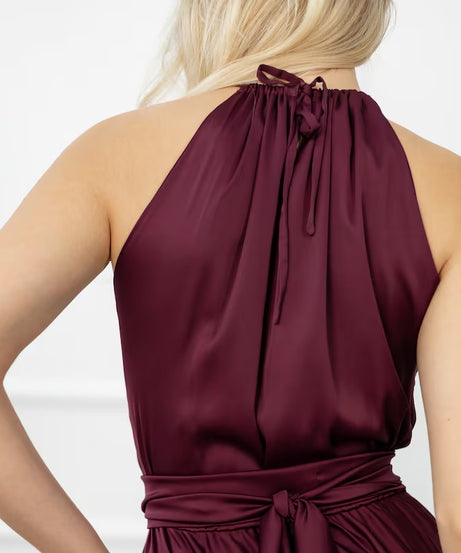 Maroon Long Dress Cocktail Dress for Wedding Guest