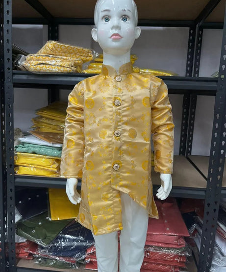 Traditional Kid's & Boy's Jacquard Kurta Pajama Set