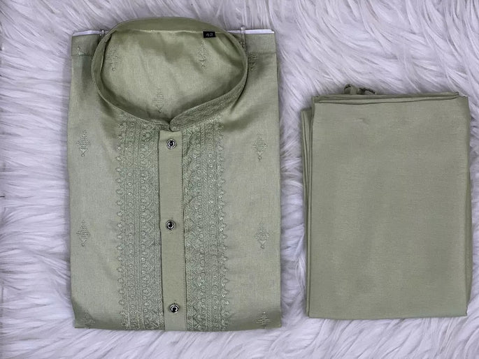 Heavy Super Silk Traditional Classic Kurta Pajama For Men's