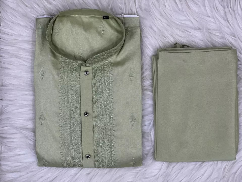 Heavy Super Silk Traditional Classic Kurta Pajama For Men's