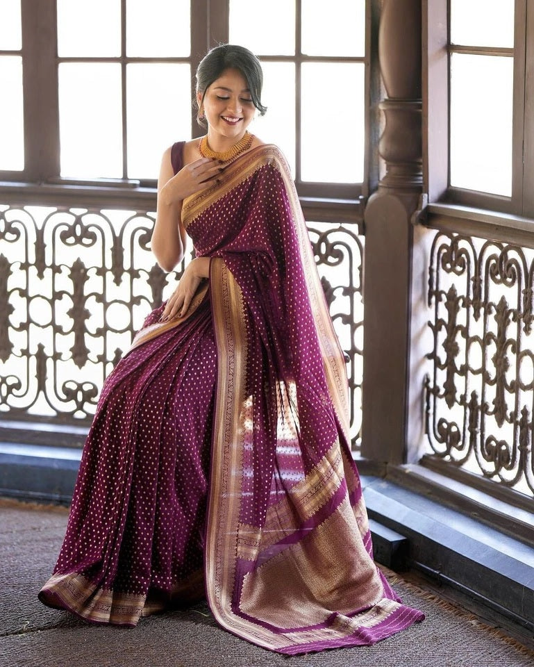 Banarasi Soft Silk Designer Saree With Exclusive Jacquard Border Blouse Fancy Saree 11-KT