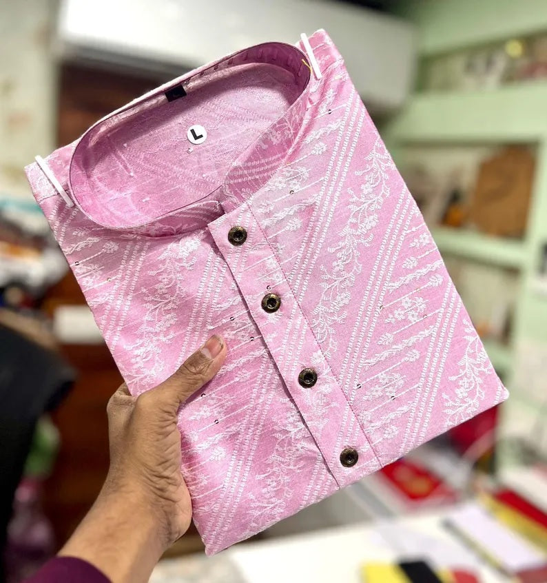 Men's Ethnic Wear Jacquard Kurta Pajama
