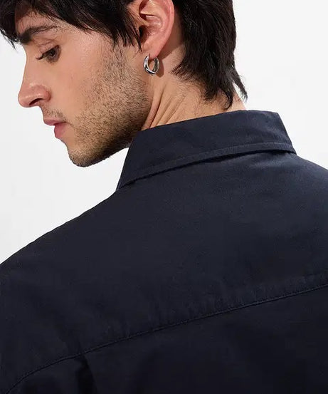 Solids Navy Men Utility Shirts