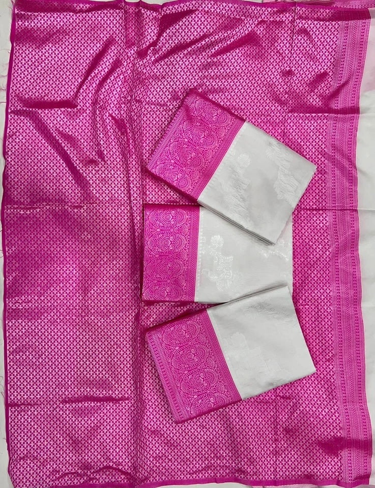 Designer Traditional Banarasi Soft Silk Saree With Blouse