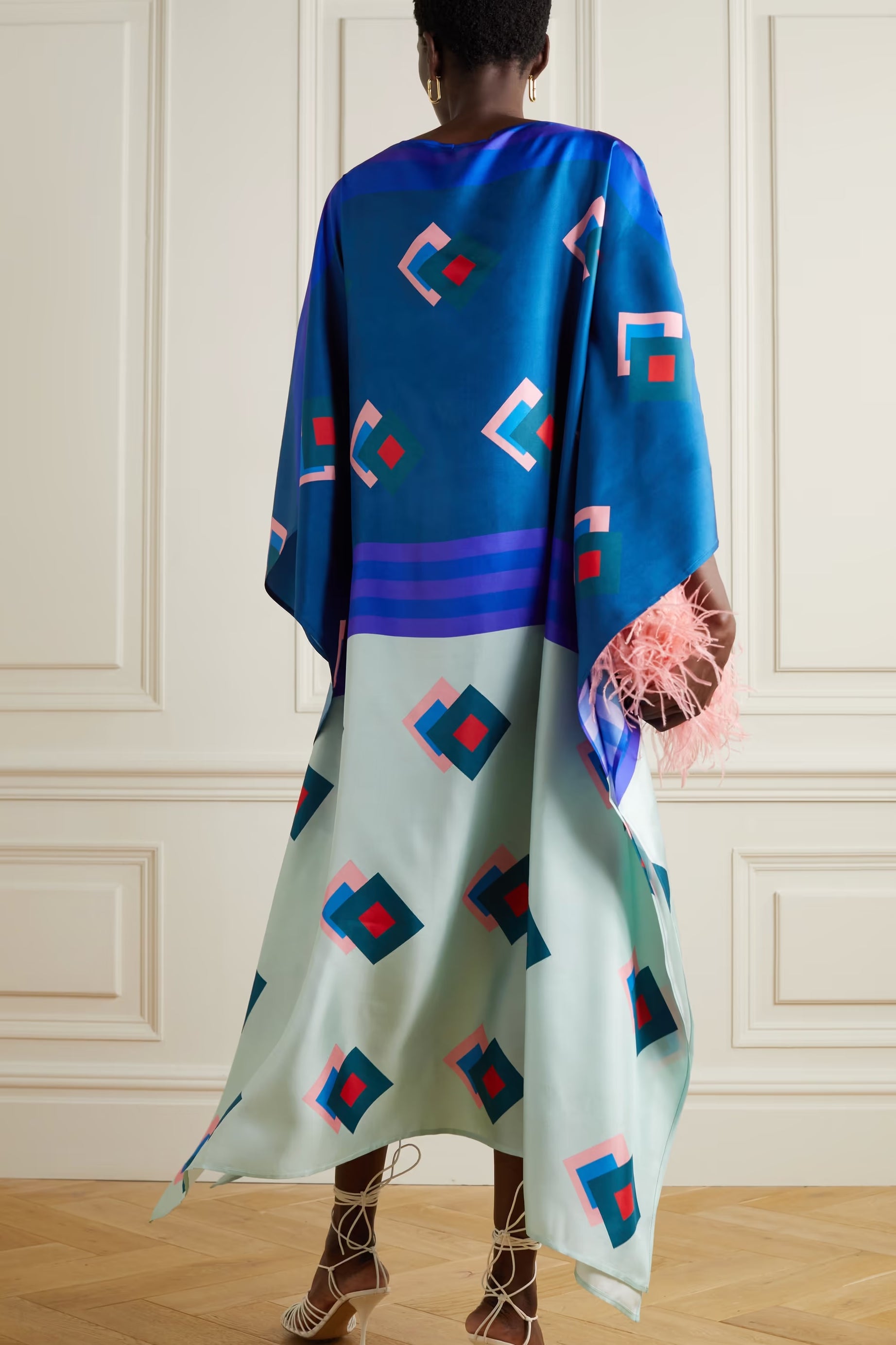 Soft Satin Silk Kaftan, Luxurious and Lightweight Women's Caftan