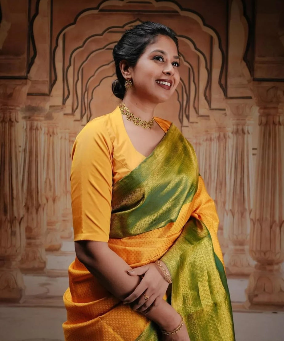 Banarasi Soft Silk Sari With Blouse