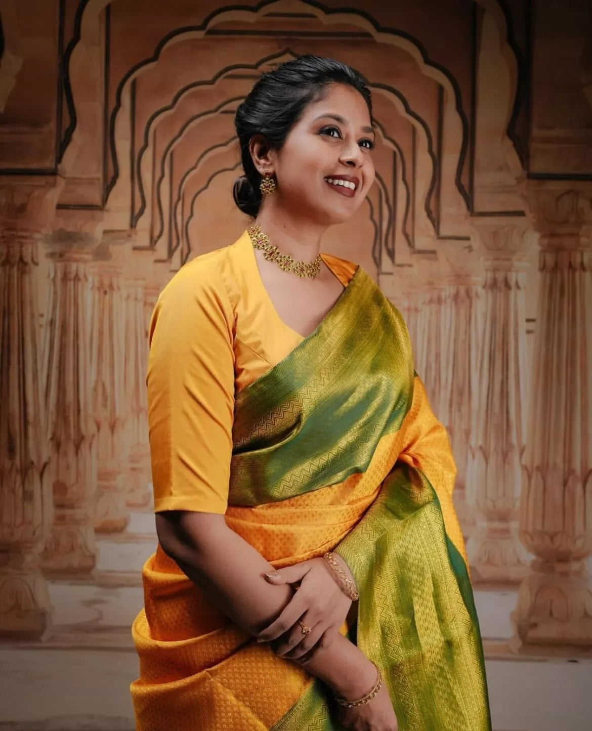 Banarasi Soft Silk Sari With Blouse