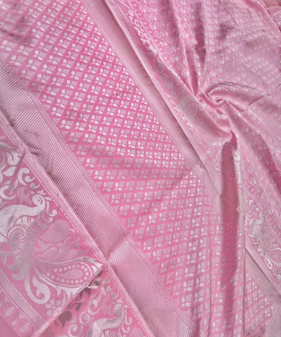 Soft Lichi Silk Wedding Classic Saree For Women's