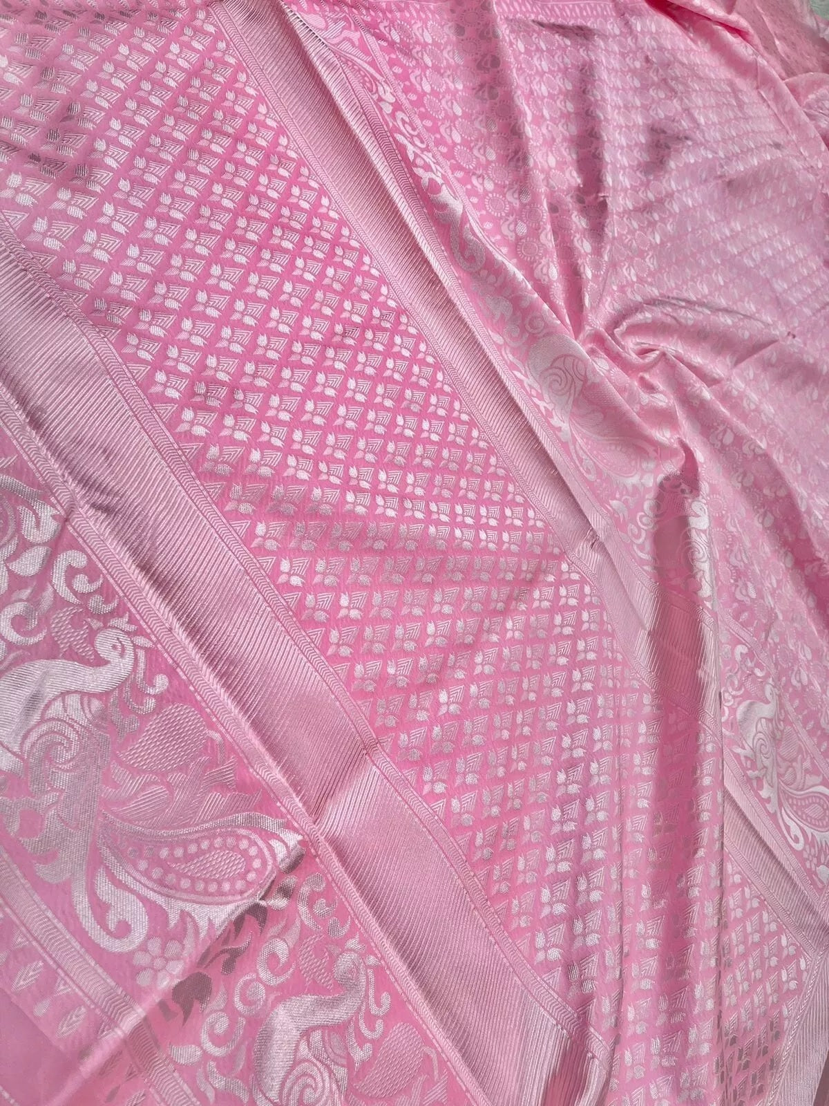 Soft Lichi Silk Wedding Classic Saree For Women's