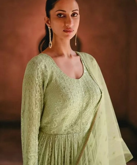 Heavy Faux Georgette New Designer Bollywood Top Bottom & Dupatta