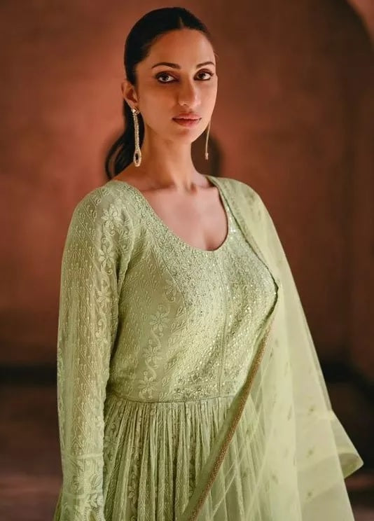 Heavy Faux Georgette New Designer Bollywood Top Bottom & Dupatta