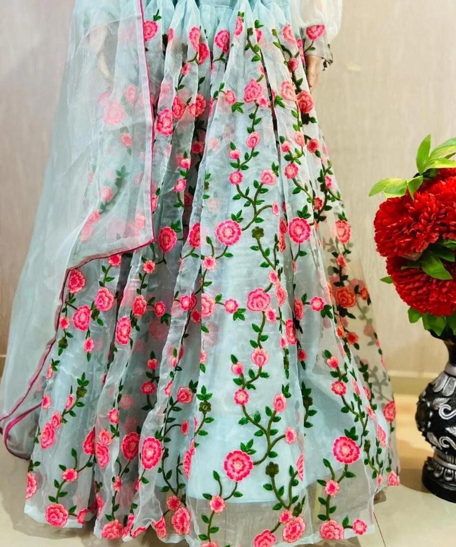 Heavy Organza Silk Designer Exclusive Classic Lehenga Blouse Dupatta