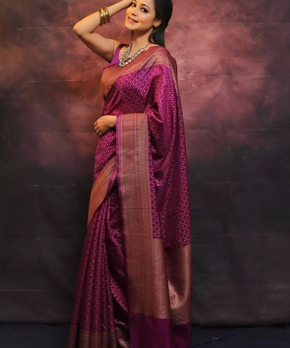Bollywood Ethnic Banarasi Soft Silk Saree & Blouse