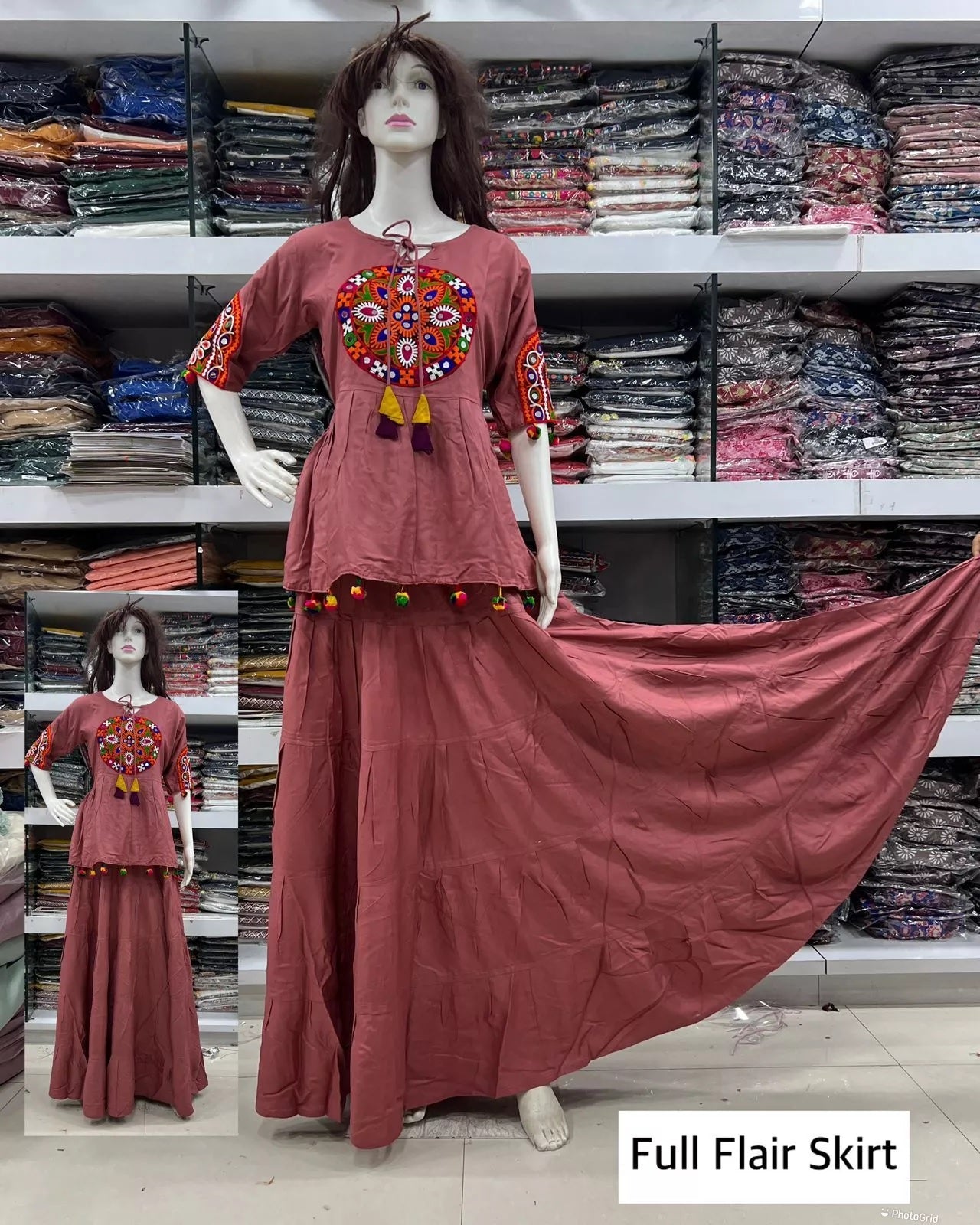 Rayon With Gamthi Work Lehenga Choli