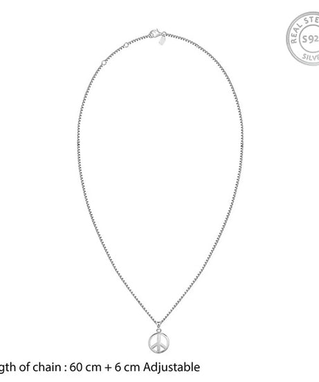 Silver Heavenly Peace Pendant With Box Chain For Him